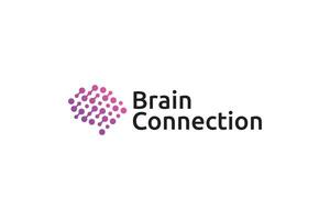 Gradient purple brain smart connection logo vector