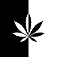 Cannabis Leaf Shape Composition in Contrast Color, Black White, can use for Wallpaper, Cover, Greeting Card, Decoration Ornate, Ornament, Background, Wrapping, Fabric, Textile, Fashion. vector