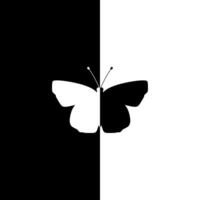 mariposa forma en contraste color, negro blanco, lata utilizar para fondo de pantalla, cubrir, decoración florido, ornamento, fondo, envase, tela, textil, moda, teja, alfombra patrón, etc. vector