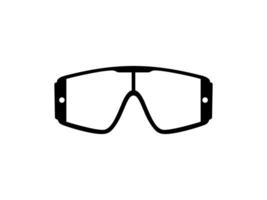 ojo lentes silueta, pictograma, frente vista, plano estilo, lata utilizar para logo gramo, aplicaciones, Arte ilustración, modelo para avatar perfil imagen, sitio web, o gráfico diseño elemento. vector ilustración