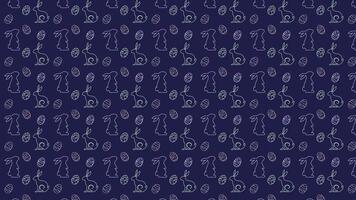 seamless pattern easter egg background isolated in blue, hand draw line rabbit, suit for decoration ,web, banner , wallpaper , simple minimalist vector