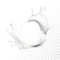 Leche chapoteo aislado en blanco antecedentes. realista vector ilustración.