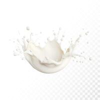 Leche chapoteo aislado en blanco antecedentes. realista vector ilustración.