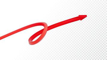 Realistic 3d Detailed Red Arrow. Vector illustration for your graphic design. Eps 10