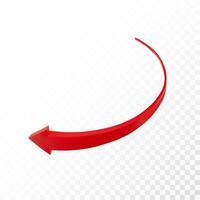 Realistic 3d Detailed Red Arrow. Vector illustration for your graphic design. Eps 10