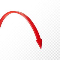 Realistic 3d Detailed Red Arrow. Vector illustration for your graphic design. Eps 10