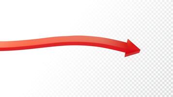 Realistic 3d Detailed Red Arrow. Vector illustration for your graphic design. Eps 10