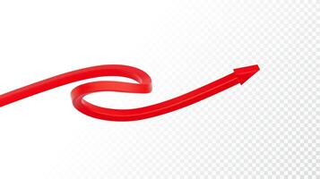 Realistic 3d Detailed Red Arrow. Vector illustration for your graphic design. Eps 10