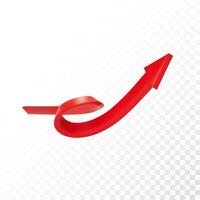 Realistic 3d Detailed Red Arrow. Vector illustration for your graphic design. Eps 10