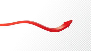 Realistic 3d Detailed Red Arrow. Vector illustration for your graphic design. Eps 10