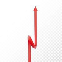 Realistic 3d Detailed Red Arrow. Vector illustration for your graphic design. Eps 10