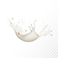 Leche chapoteo aislado en blanco antecedentes. realista vector ilustración.