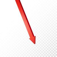 Realistic 3d Detailed Red Arrow. Vector illustration for your graphic design. Eps 10