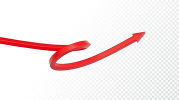 Realistic 3d Detailed Red Arrow. Vector illustration for your graphic design. Eps 10