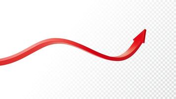 Realistic 3d Detailed Red Arrow. Vector illustration for your graphic design. Eps 10