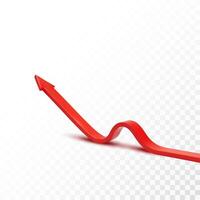 Realistic 3d Detailed Red Arrow. Vector illustration for your graphic design. Eps 10