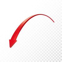 Realistic 3d Detailed Red Arrow. Vector illustration for your graphic design. Eps 10