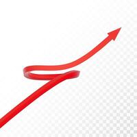 Realistic 3d Detailed Red Arrow. Vector illustration for your graphic design. Eps 10