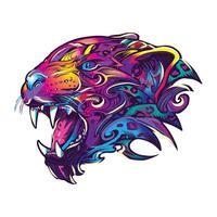 Fantasy tiger face for t-shirt vector