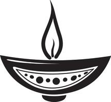 Black And White Diya Vector Image