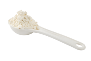 AI generated powdered flour in spoon on transparent background png