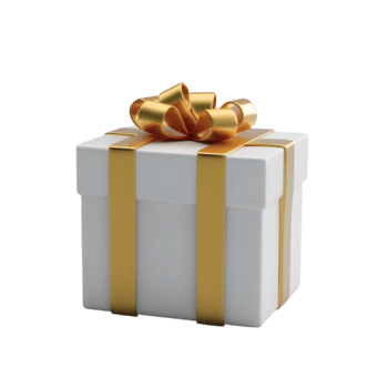 ai genererad gåva låda med gyllene rosett isolerat på transparent bakgrund png