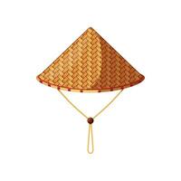 Asian conical hat vector isolated on white background.