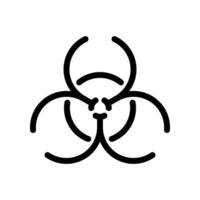 Biohazard line icon isolated on white background. vector