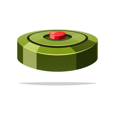 Land mine vector isolated on white background.