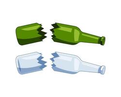 Broken bottle vector isolated on white background.