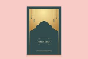 Eid Mubarak Islamic background with crescent Mosque vector