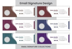 Creative Email Signature Design 6 Colors email Signature Set. vector