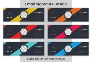 Creative Email Signature Design 6 Colors email Signature Set. vector