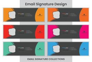 Creative Email Signature Design 6 Colors email Signature Set. vector