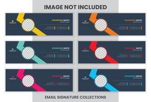 Creative Email Signature Design 6 Colors email Signature Set. vector