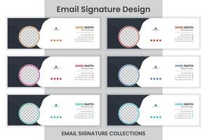 Creative Email Signature Design 6 Colors email Signature Set. vector