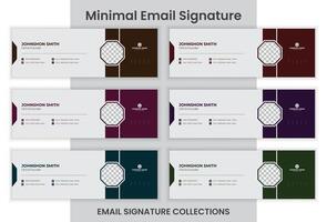 Creative Email Signature Design 6 Colors email Signature Set. vector