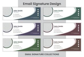 Creative Email Signature Design 6 Colors email Signature Set. vector