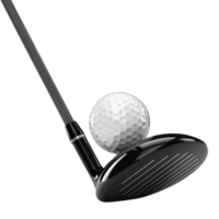 ai gerado 3d Renderização do uma golfe bola e bastão em transparente fundo - ai gerado png