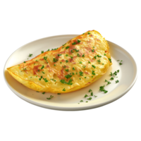 ai généré 3d le rendu de une omelette Oeuf dans une assiette sur transparent Contexte - ai généré png