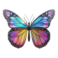 ai generado 3d representación de un volador mariposa en transparente antecedentes - ai generado png