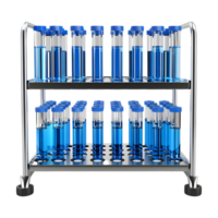 ai generado 3d representación de un prueba tubo bandeja de un laboratorio en transparente antecedentes - ai generado png