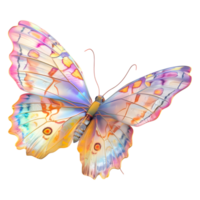 ai generado 3d representación de un volador mariposa en transparente antecedentes - ai generado png