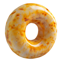 ai gerado 3d Renderização do uma queijo rosquinha em transparente fundo - ai gerado png