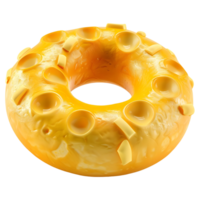 ai gerado 3d Renderização do uma queijo rosquinha em transparente fundo - ai gerado png