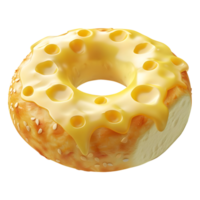 AI generated 3D Rendering of a Cheese Donut on Transparent Background - Ai Generated png