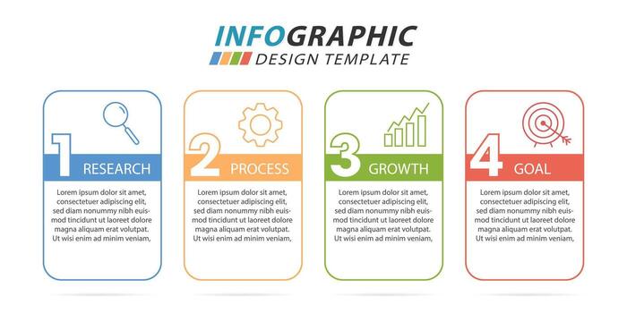 Timeline infographic template. 4 Step timeline journey, calendar Flat simple infographics design template. presentation graph. Business concept with 4 options, vector illustration.