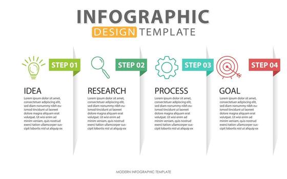 Timeline infographic template. 4 Step timeline journey, calendar Flat simple infographics design template. presentation graph. Business concept with 4 options, vector illustration.