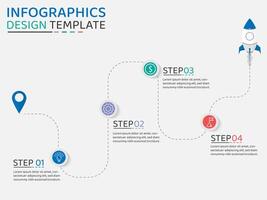 Timeline infographic template. 4 Step timeline journey, calendar Flat simple infographics design template. presentation graph. Business concept with 4 options, vector illustration.