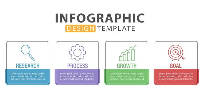 Timeline infographic template. 4 Step timeline journey, calendar Flat simple infographics design template. presentation graph. Business concept with 4 options, vector illustration.